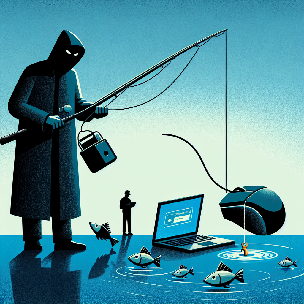 "Illustration of a computer screen displaying a phishing kit interface, highlighting how hackers create deceptive websites to target unsuspecting users in cyber attacks."