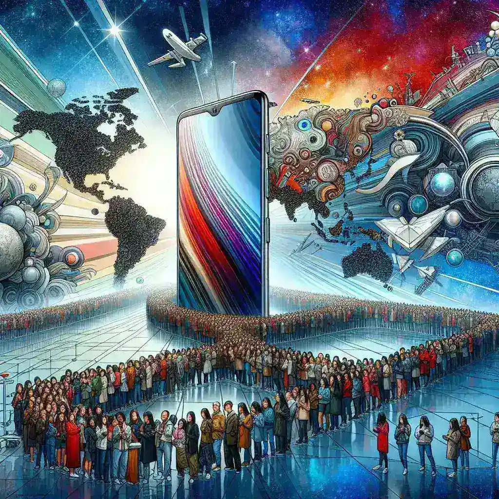 "Samsung Galaxy S25 Series launch event in India with excited customers standing in long queues waiting to purchase the new smartphone."