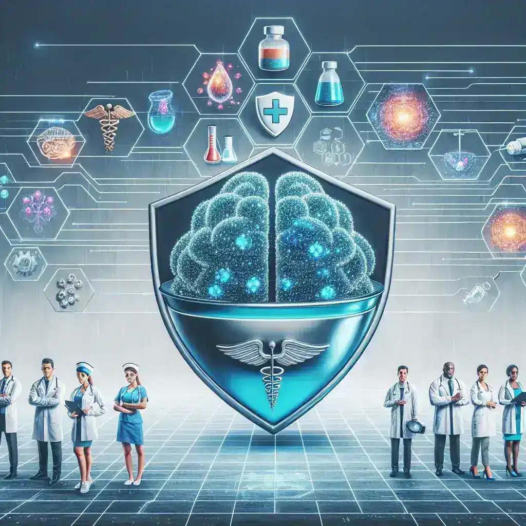 "AI-generated synthetic data used in healthcare research, illustrating privacy solutions for patient information protection."