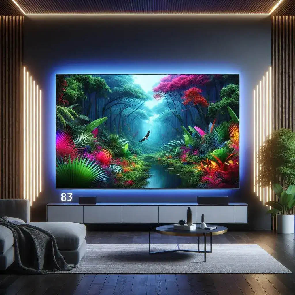 "LG Micro-LED TV 77-inch model showcased at launch event, featuring ultra-thin design and vibrant picture quality, set to release in 2025."
