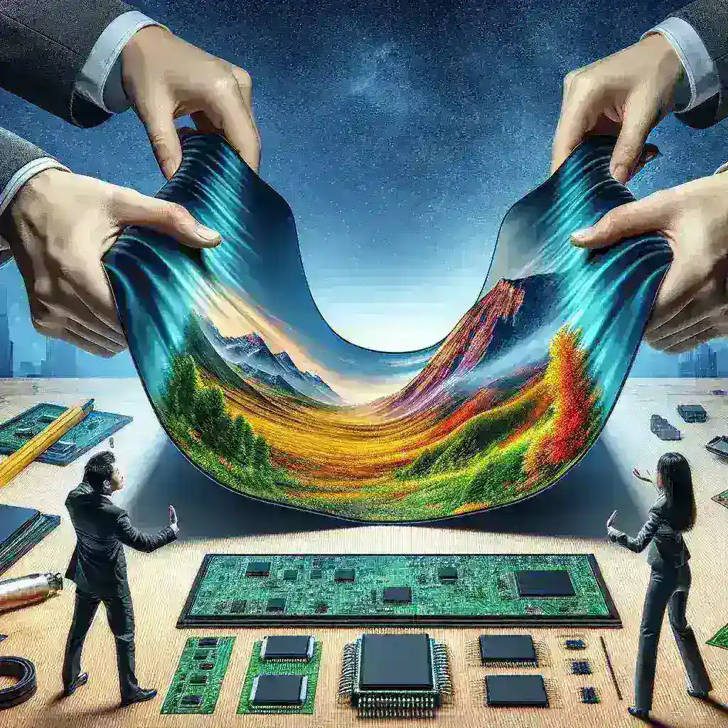 "LG's stretchable display prototype showcased at tech event, demonstrating innovative flexible technology in commercial development phase for future devices."
